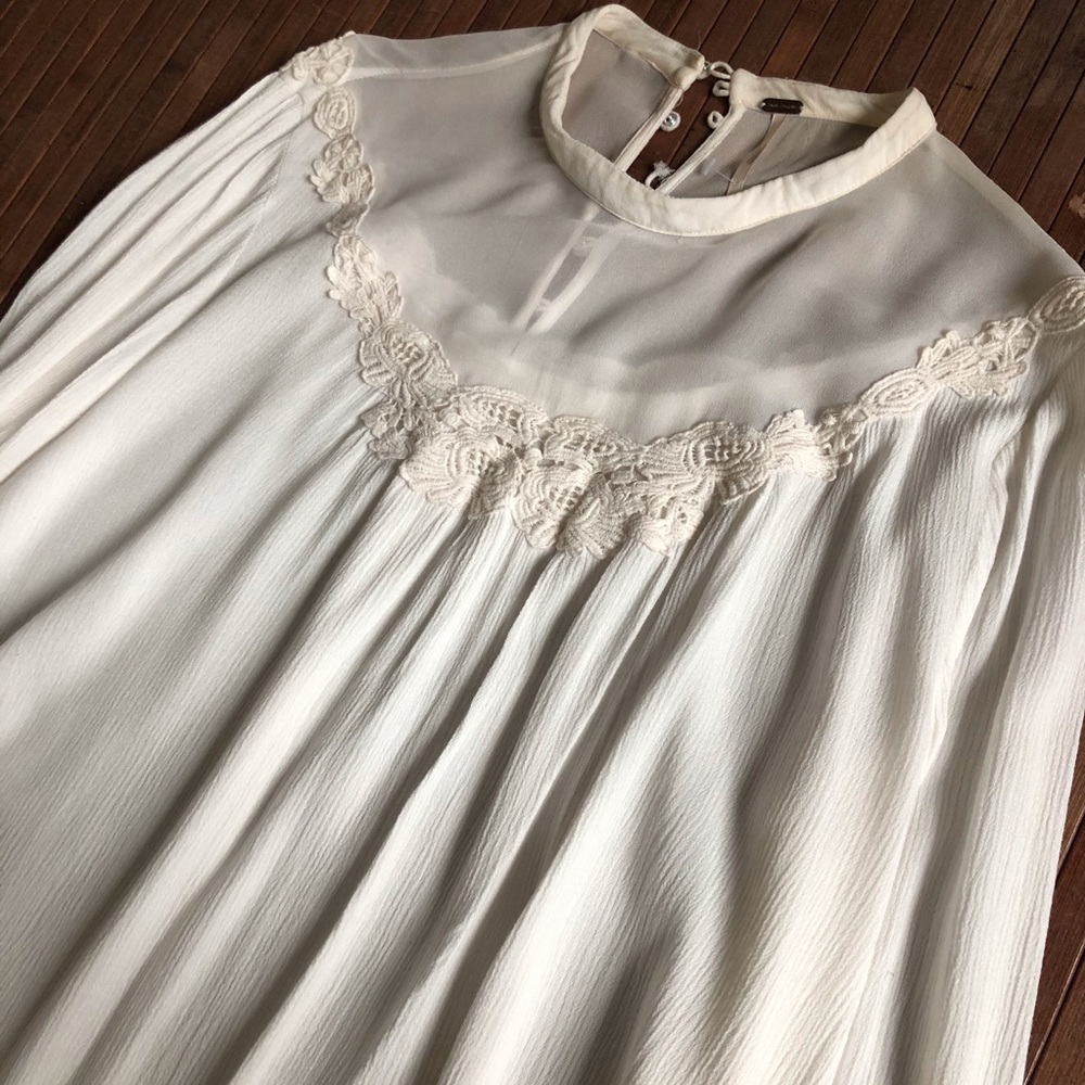 Free People • Lace High Neck Victoria Blouse